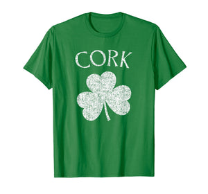 Cork Ireland T Shirt - Shamrock Distressed Print
