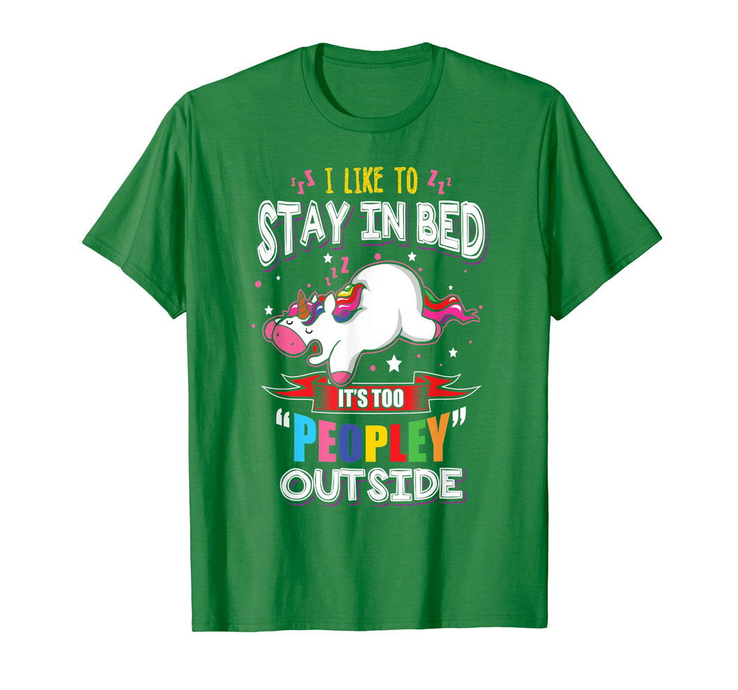 It's Too Peoply Outside T-Shirt Sleeping Unicorn Tee Gift