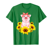 Load image into Gallery viewer, Cute Pig And Sunflower T-shirt

