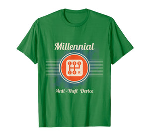 Automotive Millennial T-Shirt Gear Shift, Anti Theft Vehicle