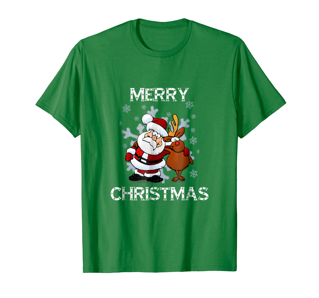 Merry Christmas Santa and Reindeer Shirt