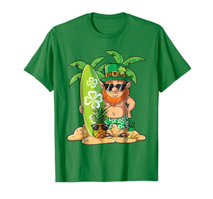 Leprechaun Hawaiian Surfing T Shirt St Patricks Day Hawaii