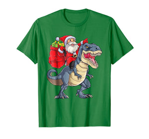 Dinosaur Christmas Shirt Boys Santa T rex Kids Xmas Gifts