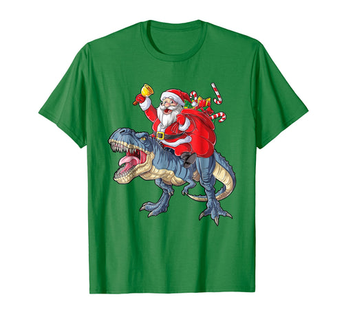 Dinosaur Christmas Shirt Boys Santa T rex Kids Xmas Gifts