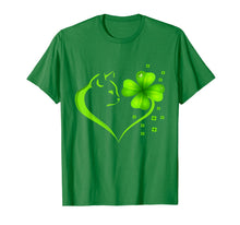 Load image into Gallery viewer, Cat Heart Leaf Irish St. Patrick Day Clover Heart Cat Lover T-Shirt-1034829
