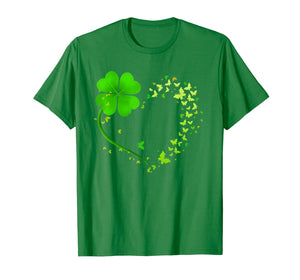Heart Shamrock Butterfly Happy St Patrick's Day Gifts T-Shirt-517295