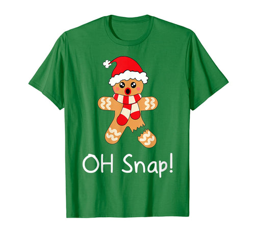 Womens Gingerbread Man Gift Funny Cute Christmas Oh Snap T-Shirt