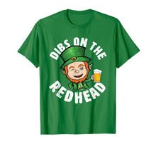 Load image into Gallery viewer, Dibs On The Redhead Saint Patrick's Day Funny Leprechaun T-Shirt-1073017
