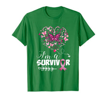 Load image into Gallery viewer, I'm a survivor heart pink ribbon breast cancer awareness T-Shirt
