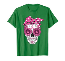 Load image into Gallery viewer, Pink Sugar Turban Skull Breast Cancer Awareness Gifts T-Shirt
