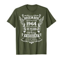 Load image into Gallery viewer, December 1964 Shirt Turning 55 Years Of Being Awesome T-Shirt
