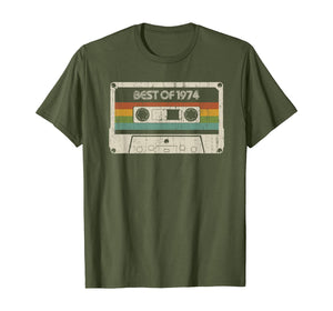 Vintage Best of 1974 45th Birthday Cassette T-Shirt