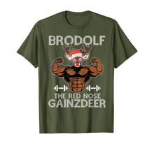 Load image into Gallery viewer, Brodolf The Red Nose Gainzdeer Tee Merry Liftmas Christmas T-Shirt
