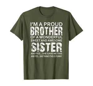Funny Gift for Brother From Awesome Sister T-Shirt Birthday