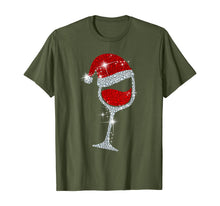 Load image into Gallery viewer, Wine Glasses Santa Hat Christmas Tee Funny Wine Lover Gift T-Shirt
