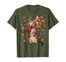 Load image into Gallery viewer, Funny Cat Leaf Fall Hello Autumn Funny Cat Kitten Lover Gift T-Shirt
