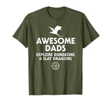 Load image into Gallery viewer, Mens Awesome Dads Explore Dungeons and Slay Dragons RPG Nerdy Dad T-Shirt-498169
