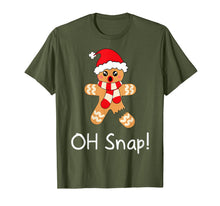 Load image into Gallery viewer, Womens Gingerbread Man Gift Funny Cute Christmas Oh Snap T-Shirt

