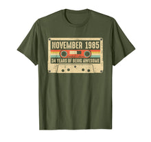 Load image into Gallery viewer, Vintage November 1985 34th birthday Gift Retro Cassette Tape T-Shirt
