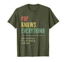 Load image into Gallery viewer, Funny Pop Shirt for Grandpa, Pop Knows Everything T-Shirt
