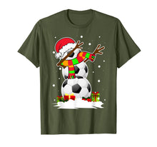 Load image into Gallery viewer, Dabbing Snowman Soccer Christmas Funny Dab Ball Gift T-Shirt
