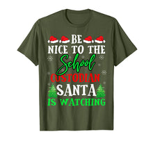 Load image into Gallery viewer, Be Nice To The School Custodian Santa Watching Christmas T-Shirt-2685833
