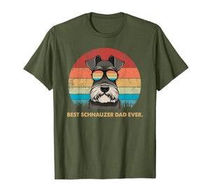 Dog Vintage Best Schnauzer Dad ever Tshirt Fathers day Gifts