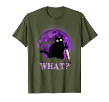 Load image into Gallery viewer, What Murderous Cat Holding Knife Funny Halloween Costume T-Shirt
