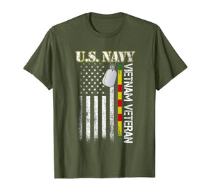 U.S. Navy Vietnam Veteran American Flag Gift T-Shirt