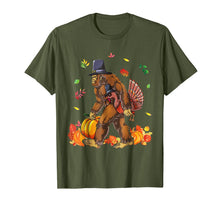 Load image into Gallery viewer, Bigfoot Carrying Turkey Fall Thanksgiving Sasquatch T-Shirt
