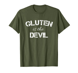 Gluten is Devil Funny Distressed Shirt Women Men