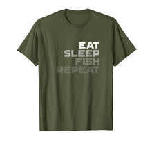 Load image into Gallery viewer, Eat Sleep Fish Repeat Fishing Shirt -Vintage Fishing T Shirt
