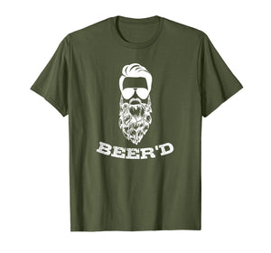 Mens Beer'd Hop Beard Bearded Beer Drinkers Tshirt for Men