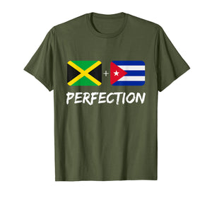 Jamaican Plus Cuban Perfection Heritage Flag Gift T-Shirt