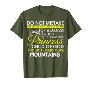 I Am A Mighty Warrior Princess Child Of God T Shirt