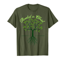 Load image into Gallery viewer, Rooted In Christ Tshirt Christian Cross Faith Jesus Shirt
