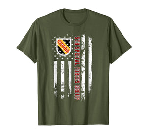 5th Special Forces Group American Flag Tshirt