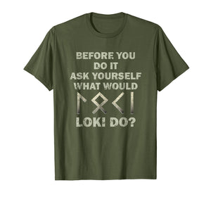 Funny Norse Vikings Shirt Loki God Runes Mythology TShirt