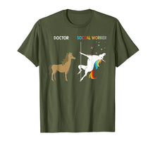 Load image into Gallery viewer, Doctor Social Worker Unicorn Dancing Pole Tshirt
