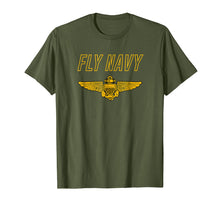 Load image into Gallery viewer, Fly Navy Shirt Classic Naval Officer Pilot Wings Tee
