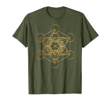 Load image into Gallery viewer, Metatron's Cube Golden Sacred Geometry Shirt

