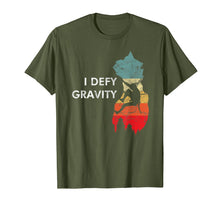 Load image into Gallery viewer, Wall Rock climbing belaying bouldering I defy gravity man T-Shirt
