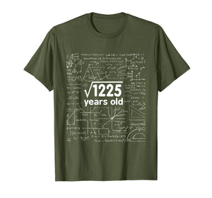 Math Square Root of 1225 - 35 Years Old 35th Birthday Shirt