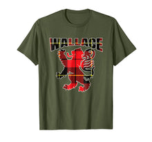 Load image into Gallery viewer, Wallace Clan Kilt Tartan T-Shirt Lion Namesake Modern Tee
