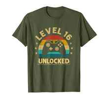 Load image into Gallery viewer, Level 16 Unlocked TShirt  Video Gamer 16th Birthday Gift
