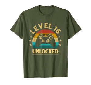 Level 16 Unlocked TShirt  Video Gamer 16th Birthday Gift