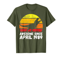 Load image into Gallery viewer, Dinosaur 30th Birthday Awesome Since April 1989 T-Shirt
