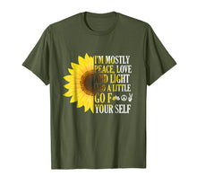 Load image into Gallery viewer, I'm Mostly Peace Love And Light Sunflower T-Shirt

