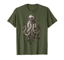 Load image into Gallery viewer, Retro SCUBA Deep Sea Octopus Release the Kraken T-shirt
