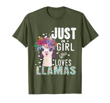 Load image into Gallery viewer, Just A Girl Who Loves Llamas T Shirt Heart Love Girl Gift
